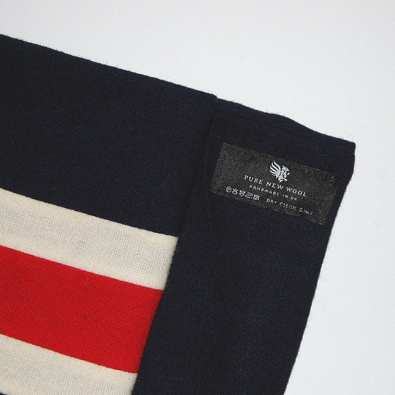 'Union Jack' Stripe -Pure Wool Collegiate Scarf | Stumper & Fielding