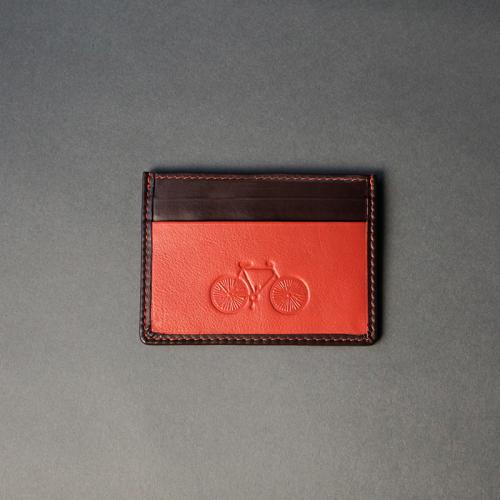 Leather Orange and Brown Card Holder